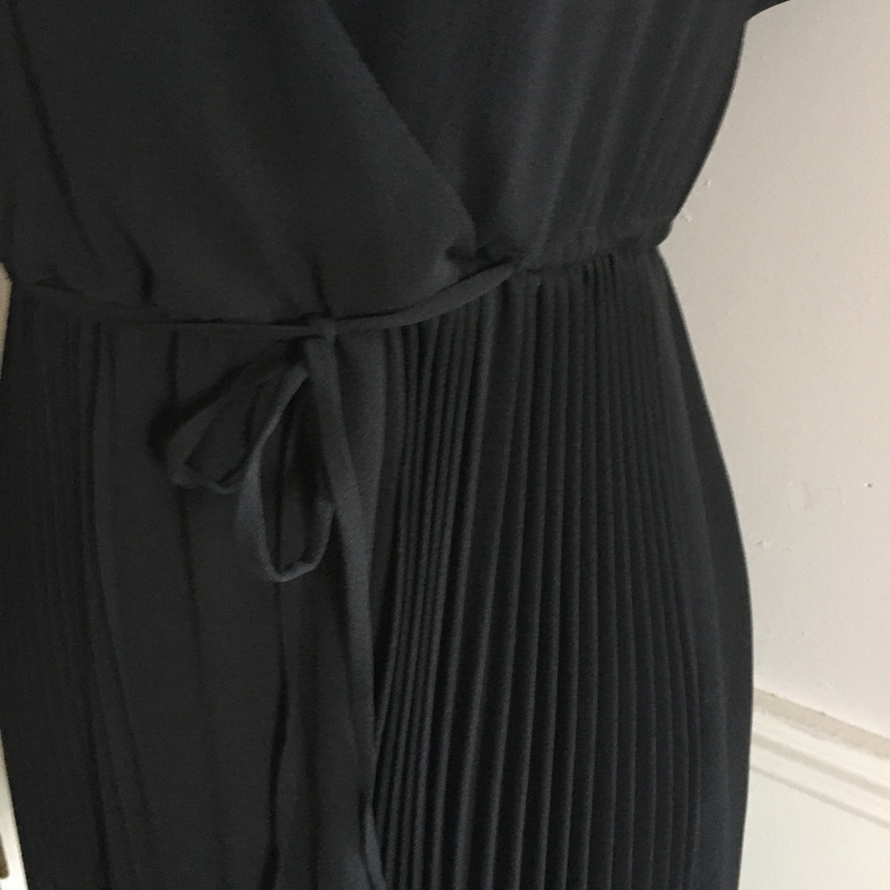 All Saints Black Myer Pleated Dress Sz Small - Picture 9 of 15